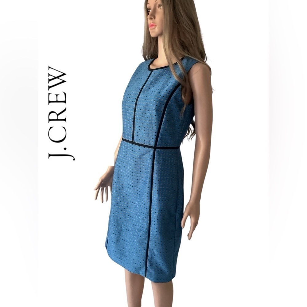 J. Crew Blue Mini Dress with Black Trim